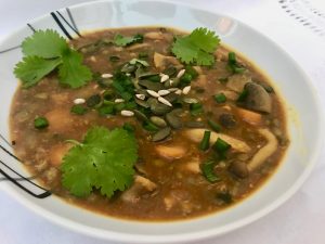 sopa de lentilhas e cogumelos