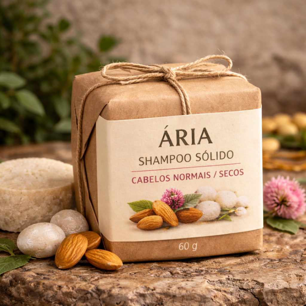 ARIA - shampoo cablos normais e secos. Marca: Receita para Tudo