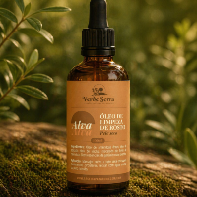 Alva - óleo de limpeza de rosto para pele seca - Verde Serra