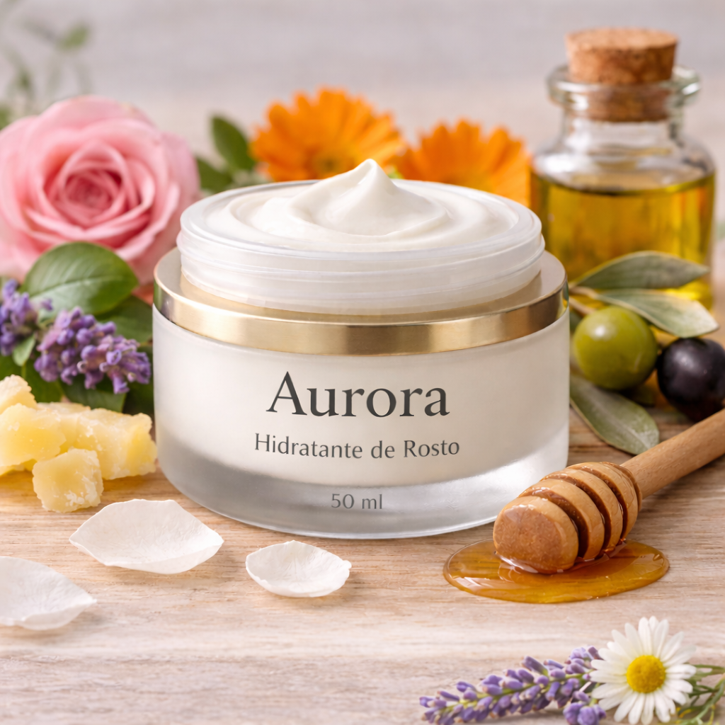 Aurora - hidratante de rosto. Marca: Receita para Tudo