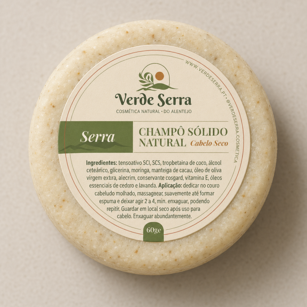 Champô sólido cabelo seco - Verde Serra